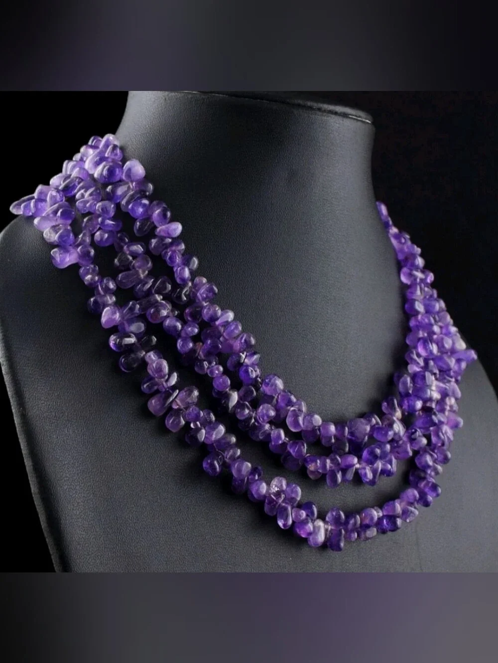 Multi‑Strand Amethyst Briolette Necklace - Purple Gemstone Jewelry